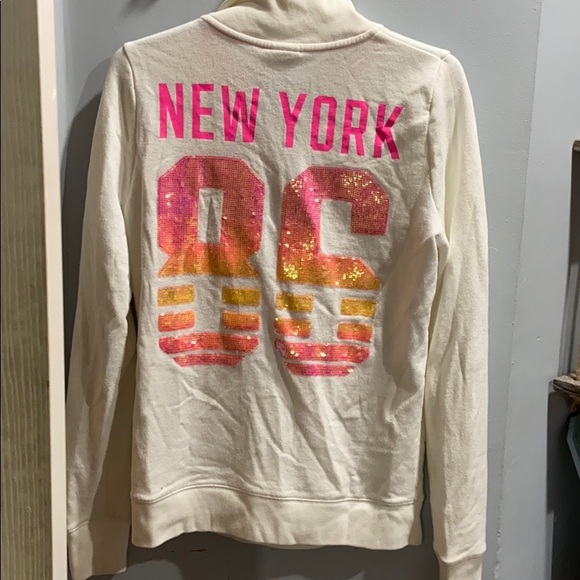 Victoria’s Secret PINK white quarterzip sweatshirt - Picture 2 of 2